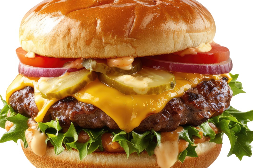 Cheeseburger isoliert auf transparentem Hintergrund